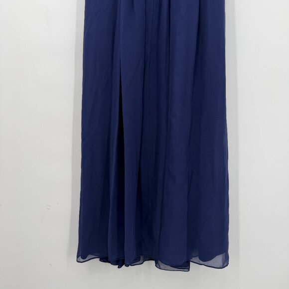 BCBGMAXAZRIA 100% Silk Strapless Sapphire Blue Embellished Gown Women’s Size 4 - Picture 6 of 12
